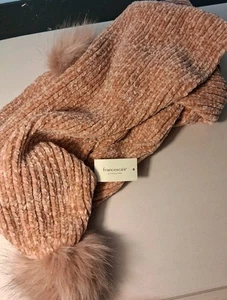Bufanda de mujer Francesca Blush muy suave nueva con etiquetas. Lujoso rosa cálido - Imagen 1 de 3