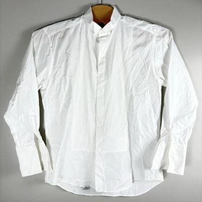 Hickey Freeman Collection 男式 16.5-34 白色 100% 棉燕尾服正装衬衫 — 第 1/4 张图片