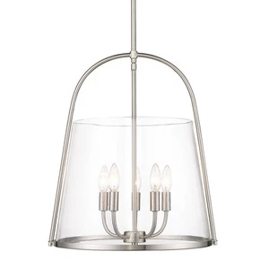 Z-Lite 3041P18 Archis 5 Light 18"W Taper Candle Pendant - Nickel - Picture 1 of 12