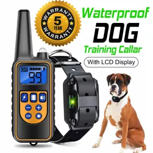 Dog Pet Training Collar Rechargeable Waterproof Electric Anti Bark Shock 3000 FT - Picture 1 of 12