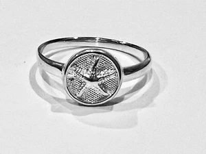 Anillo Botón Estrella de Mar Plata Esterlina Estampado .925 Playa Vida Marítima Tema Nuevo Talla 6 - Imagen 1 de 7