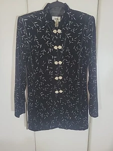 JBS Ltd Black Velvet Jacket/Blazer Silver Metallic Womens Evening Formal SZ 6 - Picture 1 of 9