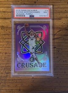 Giannis Antetokounmpo 2016-17 Panini Excalibur crusade purple 39/49 PSA 9 pop 1
