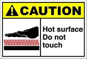 Calcomanía adhesiva Hot Surface Do Not Touch Precaución OSHA / ANSI LABEL - Imagen 1 de 1