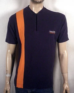 vtg 90s euc Nautica Competition Sailing Zip Collar Shirt colorblock stripe SZ S - Picture 1 of 4