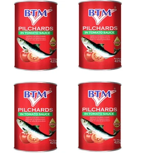 4 x 425g BTM Pilchards In Tomato Sauce With High Omega 3 - Picture 1 of 7