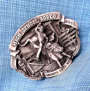 Minnesota State H S Rodeo 1982 Belt Buckle #LE Bull Riding Vtg Siskiyou.NOX834 - Picture 1 of 11