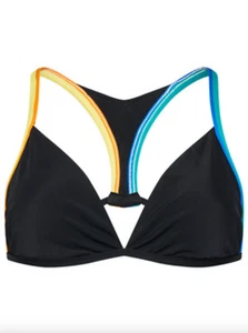 Polo Ralph Lauren Racing Stripe Plunge Halter Bikini Top Size Large 2201 - Picture 1 of 1