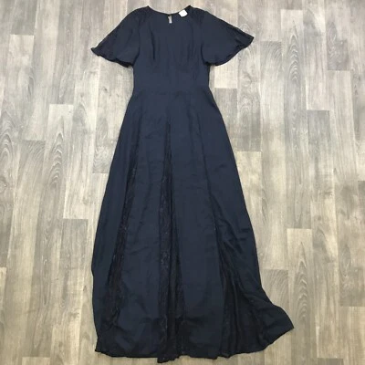 Vestido ASOS 8 azul manga corta cuello redondo longitud larga - Imagen 1 de 4