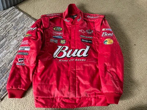 Dale Earnhardt Jr. Chase Authentic Driver Line Budweiser NASCAR Jacket Mens L Cover