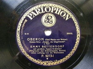 EMMY BETENDORFF Parlophon 9273 OPERA 78 CARL MARIA VON WEBER "Oberon" EX - Bild 1 von 1