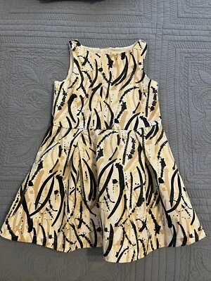 Vestido Crazy 8 Niñas Talla 4 Sin Mangas Negro Dorado Brillo Pintura Salpicaduras Look Foto 1 de 4