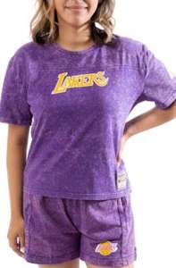 Mitchell & Ness LOS ANGELES LAKERS Women's Acid Wash PURPLE Tee T- Shirt S - L - Picture 1 of 5