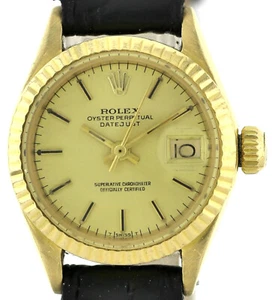 Rolex Oyster Perpetual Datejust Automatik Damenuhr Ref. 6917 26 mm 750/18k Gold - Bild 1 von 12