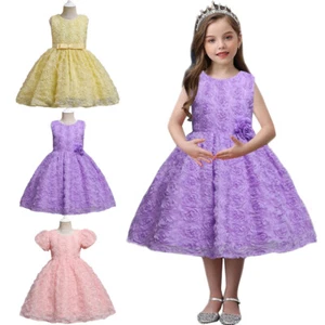 Flower Kids Girls Tutu Dress Princess Wedding Pageant Birthday Christmas Dresses - Picture 1 of 38