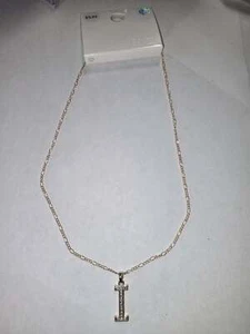 NWT! FOREVER 21 Gold Necklace Initial "I" 16" - Picture 1 of 2