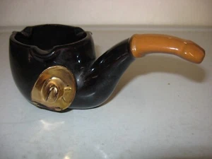 Vintage Souvenir Ceramic Pipe Shape Ashtray with Cowboy Hat - Picture 1 of 6