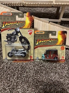 Matchbox INDIANA JONES DUCATI SCRAMBLER & Tangiers TUK TUK - Picture 1 of 3