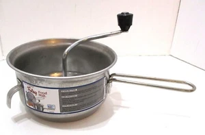 Vintage Foley Lebensmittelmühle Nr. 101 Edelstahl 2 Quart Stampfer Reibmaschine Sieb mit Etiketten - Bild 1 von 5