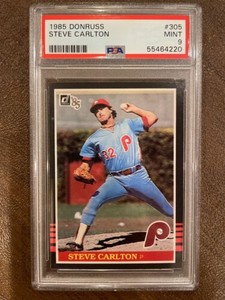 1985 Donruss #305 Steve Carlton PSA 9 Mint, Looks GEM