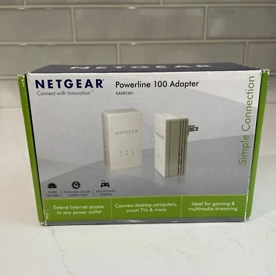 Netgear Powerline 100 Adapter XAVB1201 Extender Internet Access - Image 1 of 4