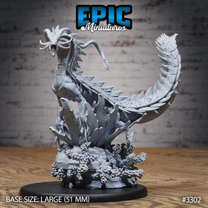 6K Resin 32mm Epic Miniatures Sea Drake Deity Swimming  (Large) for D&D - Picture 1 of 2