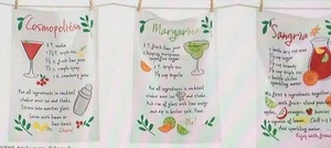 TAG COCKTAIL COTTON Dishtowels-Set/3 18"x26" NWOT - Picture 1 of 4