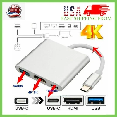 NEW USB Type C to HDMI HDTV TV Cable Adapter Converter For USB-C Phone Tablet - Image 1 of 4