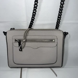 REBECCA MINKOFF Grey Leather Crossbody Bag -Silver-Tone Hardware - Bild 1 von 9