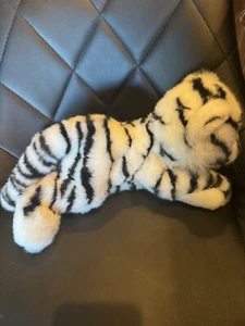 Peluche A&A Tigre Bianca Peluche Occhi Blu Corpo Floppy 10" - Foto 1 di 6