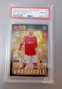 Cristiano Ronaldo 2021-22 Topps Match Attax Extra UCL 100 Club #5 PSA 10 Graded - Picture 1 of 2