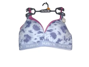Paquete de 2 sujetadores inalámbricos Hurley talla 36C azul tie dye y rosa acolchados ligeros nuevos - Imagen 1 de 5