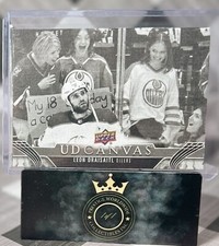 Leon Draisaitl 2023-24 Upper Deck Series One UD Canvas B&W #C30 Edmonton Oilers