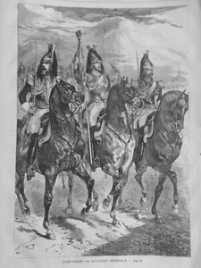 1868 ARMEE FRANCAISE CUIRASSIER 4 JOURNAUX ANCIENS - Bild 1 von 4