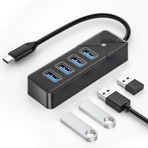 HIGH SPEED 4 PORT USB HUB 3.0 MULTI SPLITTER EXPANSION DESKTOP PC LAPTOP ADAPTER - Picture 1 of 10