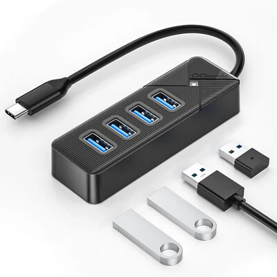 HIGH SPEED 4 PORT USB HUB 3.0 MULTI SPLITTER EXPANSION DESKTOP PC LAPTOP ADAPTER - Image 1 of 4