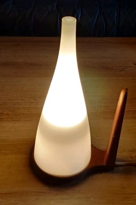 Vintage Wandlampe Teakholz und Opalglas Uno & Östen Kristiansson Designer - Bild 1 von 4