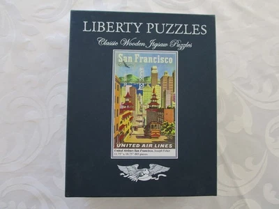 Rompecabezas de madera clásico Liberty Puzzles SAN FRANCISCO United Airlines 485 piezas completo Foto 1 de 4