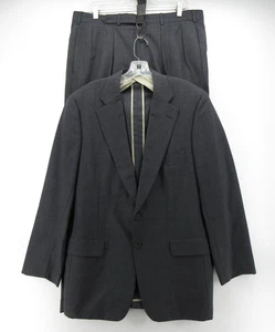 Paul Stuart Suit Men 42 Long Gray Wool 2-Piece Pants Glen Check Unstructured VGT - Picture 1 of 22