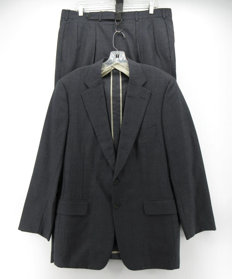 Paul Stuart Suit Men 42 Long Gray Wool 2-Piece Pants Glen Check Unstructured VGT - Image 1 of 4