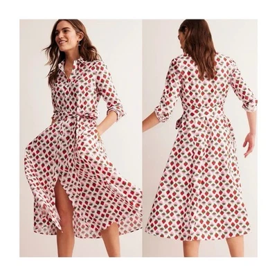 Boden Amy Strawberry Shirt Dress 16/18 - Image 1 of 4