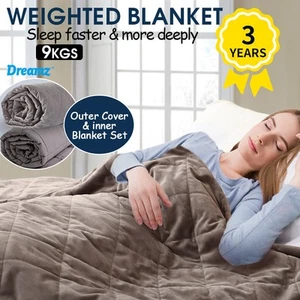 Dreamz Weighted Blanket Heavy Gravity Adults Sleeping Deep Relax Kids Adult 9KG - Picture 1 of 11