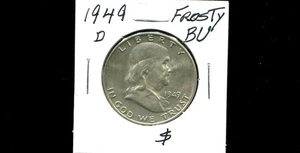 BEN FRANKLIN HALF DOLLAR 1949-D in schöner frostiger Stempelglanz Erhaltung - Bild 1 von 2