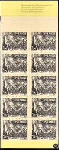 Schweden, komplette Heftchenscheibe mit 10 Marken, postfrisch-1970, 1 Kr, Sc. 867a, SG SB250 - Bild 1 von 2
