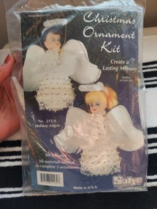Vintage Sulyn Industries Christmas Ornament Kit #215-A Holiday Angels - Picture 1 of 3