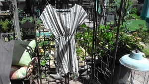 Robe rayée femme taille L ajustable taille manches courtes Loverich - Photo 1/7