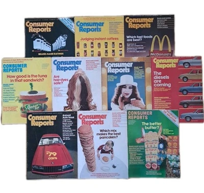 Lot Of 10 Vtg 1970s Consumer Reports Magazine 1979 Retro Products & Cars Edition - Imagem 1 de 4