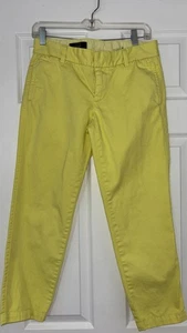 J.Crew Scout Chino Pants Women’s Size 4 Yellow 100% Cotton Cropped Style 31331 - Picture 1 of 7
