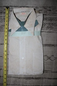 Vintage NOS Sears Pilgrim Work Shirt Dagger Collar Pearl Button 1960s White - Picture 1 of 5