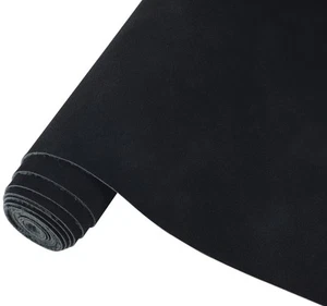 Frosted Faux Leather Sheets: 35x135cm Black Soft Faux Suede Fabric Synthetic ... - Picture 1 of 6